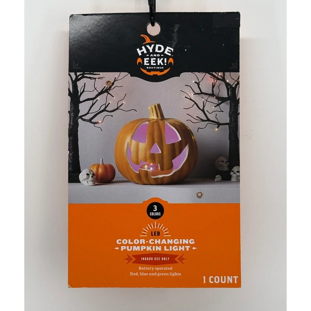Hyde and EEK! LED Color Changing Pumpkin Light Halloween Decor 3 Colors